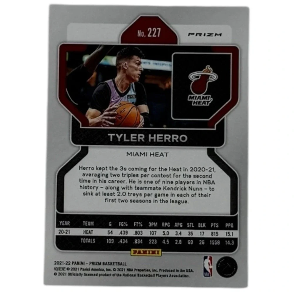 TYLER HERRO MIAMI HEAT 2021-22 PANINI PRIZM‎ #227 GREEN PRIZM